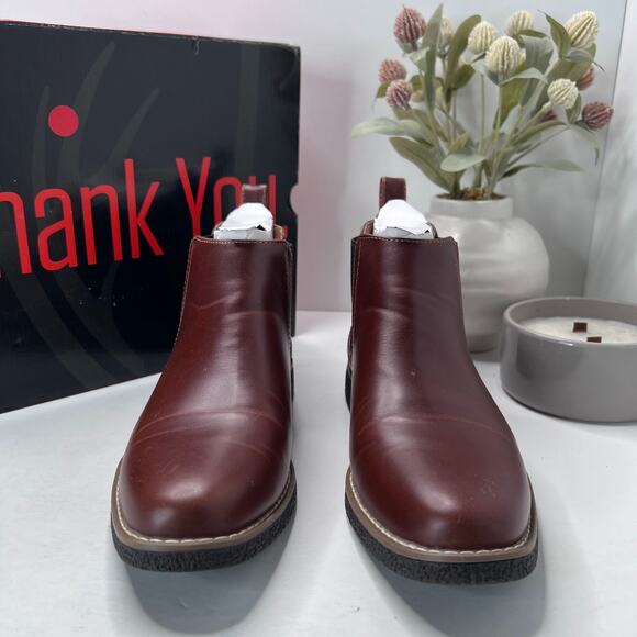 Deer Stags Zane Leather Pull On Boot Redwood/Dark Brown Boy's US 5M - Picture 2 of 7